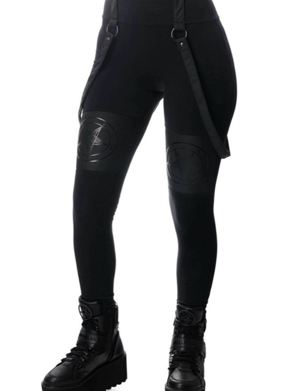 Killstar Watch Me Burn Suspender Leggings Gothic Alternative Harness Pants emo